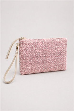 Clutch Çanta Dokuma El Çantası Bilek Askılı Yazlık Portföy Çanta Pudra