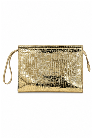 Kadın Portföy Çanta – Şık Tasarım, Günlük & Gece Kullanım Clutch Altın Kroko