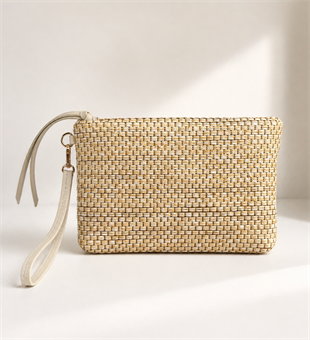 Clutch Çanta – Modern Dokulu Tasarım, Şık & Günlük Kullanım Krem