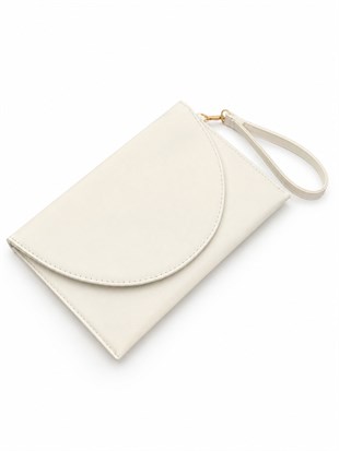 Clutch Çanta Kavis Kapaklı Portföy El Çantası Beyaz