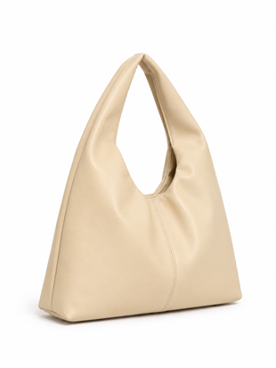 Shopper Omuz Çantası – Yumuşak Form Vintage Model Krem