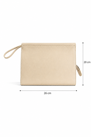 Kadın Portföy Çanta – Şık Tasarım, Günlük & Gece Kullanım Clutch Krem