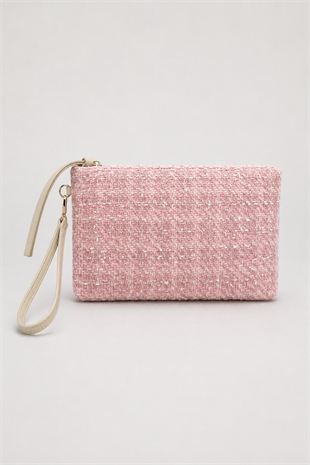 Clutch Çanta Dokuma El Çantası Bilek Askılı Yazlık Portföy Çanta Pudra