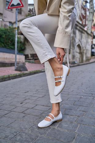 Çift Kemerli Babet Beyaz