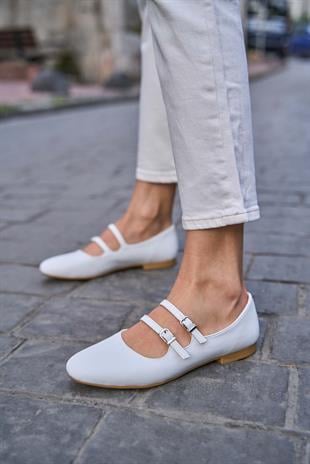 Çift Kemerli Babet Beyaz