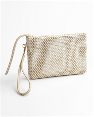 Clutch Çanta – Modern Dokulu Tasarım, Şık & Günlük Kullanım Beyaz
