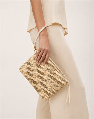 Clutch Çanta – Modern Dokulu Tasarım, Şık & Günlük Kullanım Krem