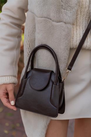 Maja Kapaklı Mini City Kadın Çanta - Kahverengi