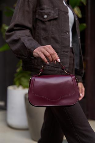 Kapaklı Çapraz Askılı El ve Omuz Çanta Bordo