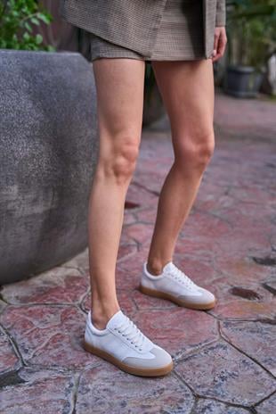 Logo Detaylı Spor Ayakkabı Beyaz