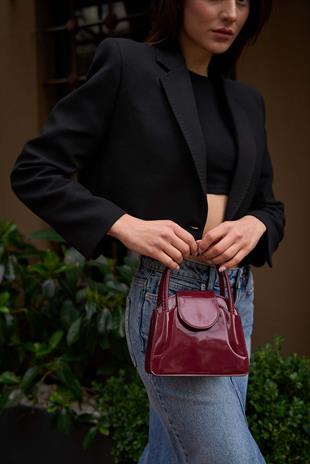 Maja Kapaklı Mini City Kadın Çanta - Bordo Rugan