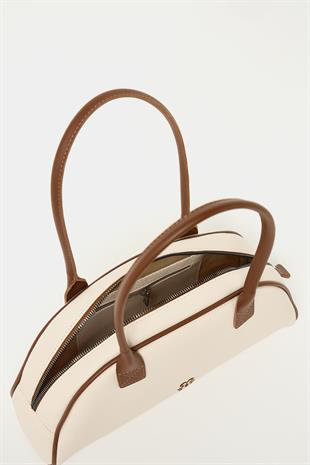 Retro El ve Omuz Çantası Bej