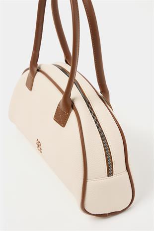 Retro El ve Omuz Çantası Bej