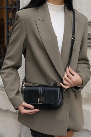 Alina Tokalı Çapraz Askılı Kadın Çanta - Siyah