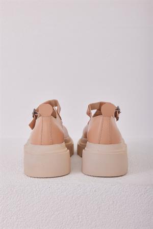 Kemerli Kalın Tabanlı Günlük Ayakkabı Vizon