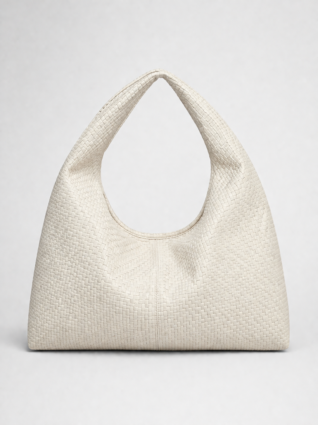 Shopper Omuz Çantası – Yumuşak Form Vintage Model Beyaz