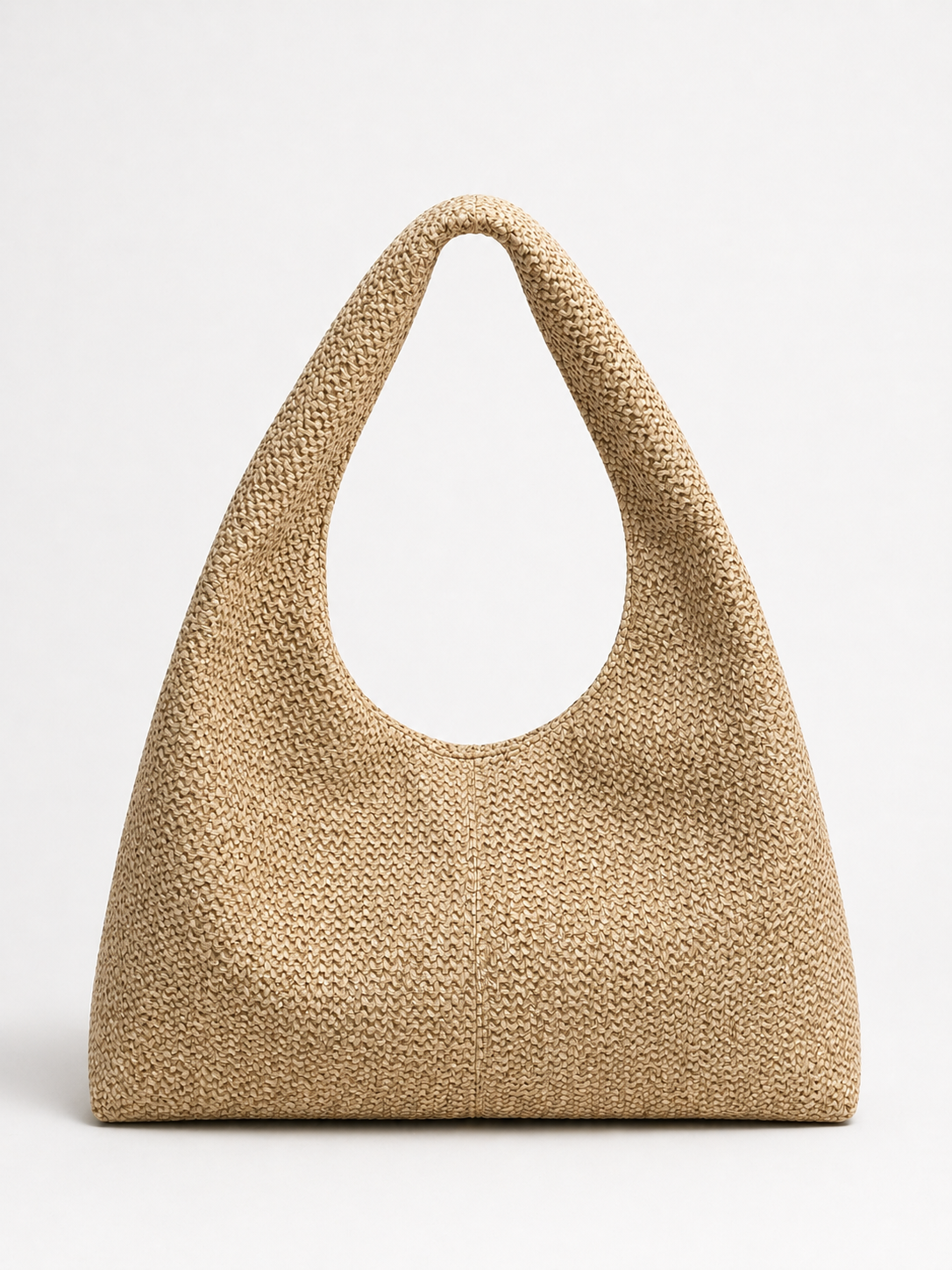 Shopper Omuz Çantası – Yumuşak Form Vintage Model Hasır Görünümlü