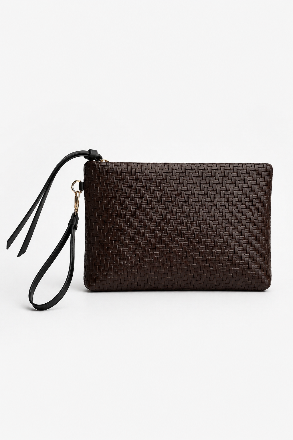 Örgü Dokulu El Çantası – Şık Clutch & Bilek Askılı Günlük Kullanım Çanta Kahverengi