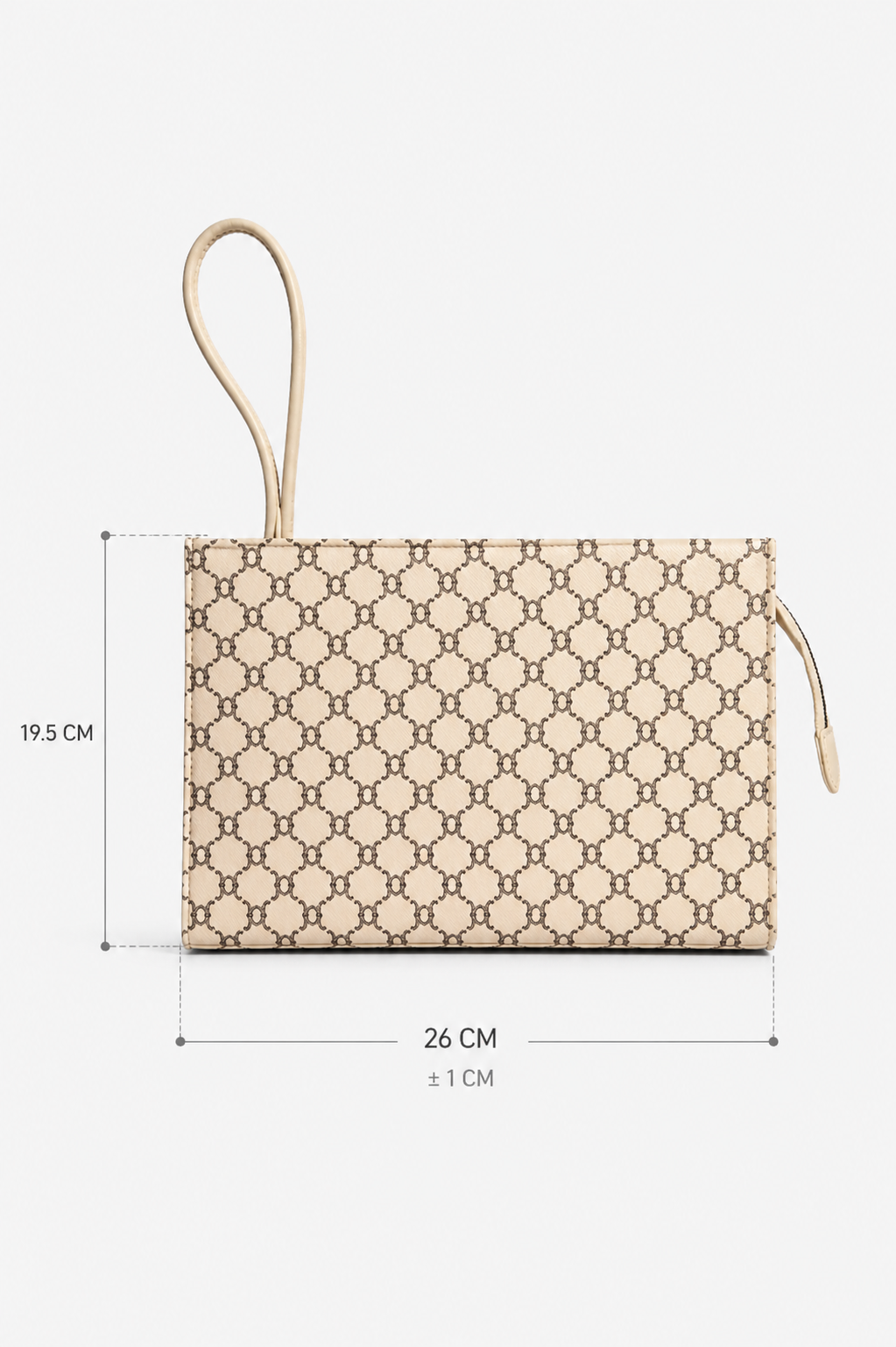 Monogram Desenli El Çantası – Şık & Günlük Kullanım Omuz Çantası Krem