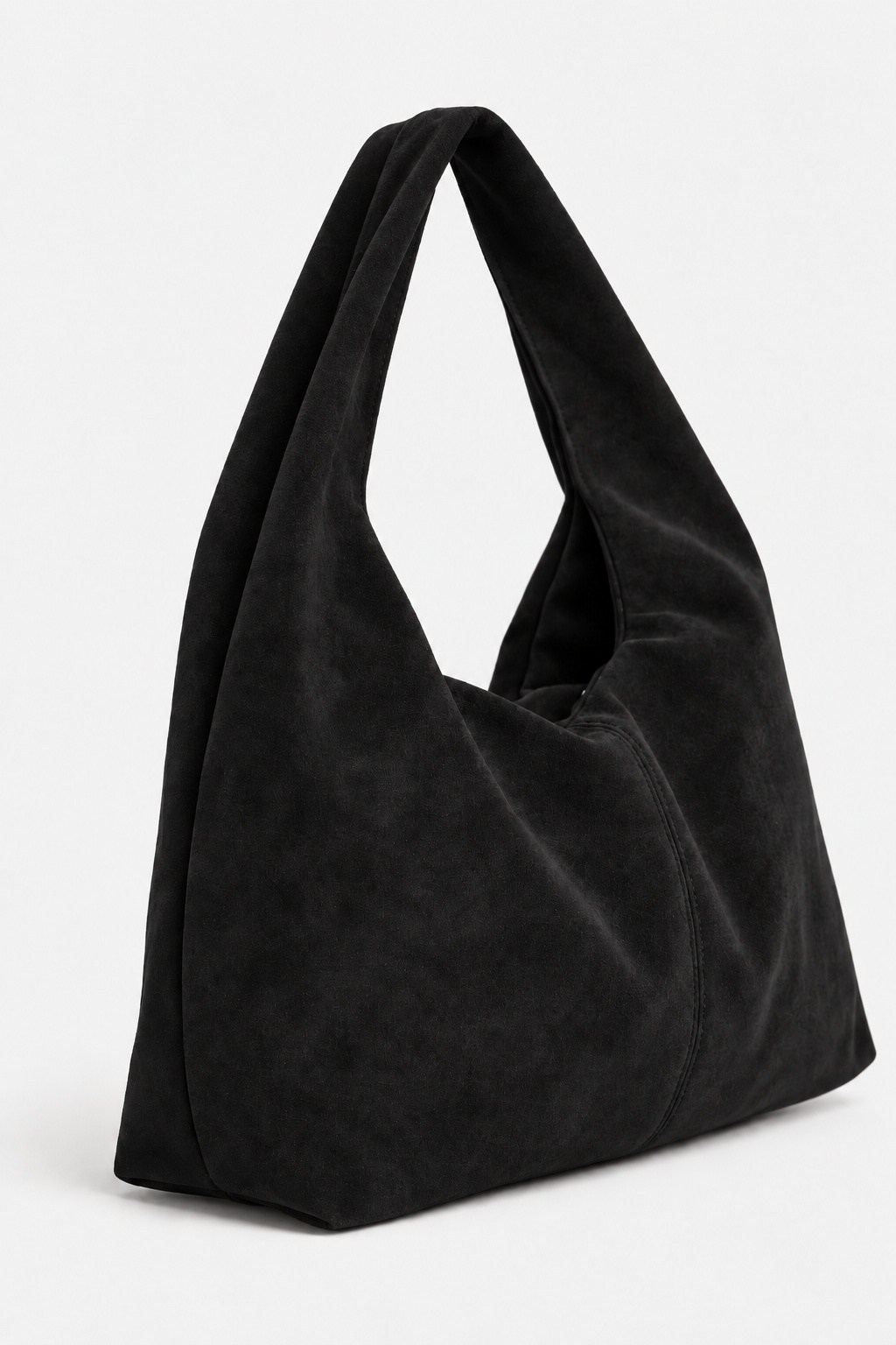 Shopper Omuz Çantası – Yumuşak Form Vintage Model Siyah Süet