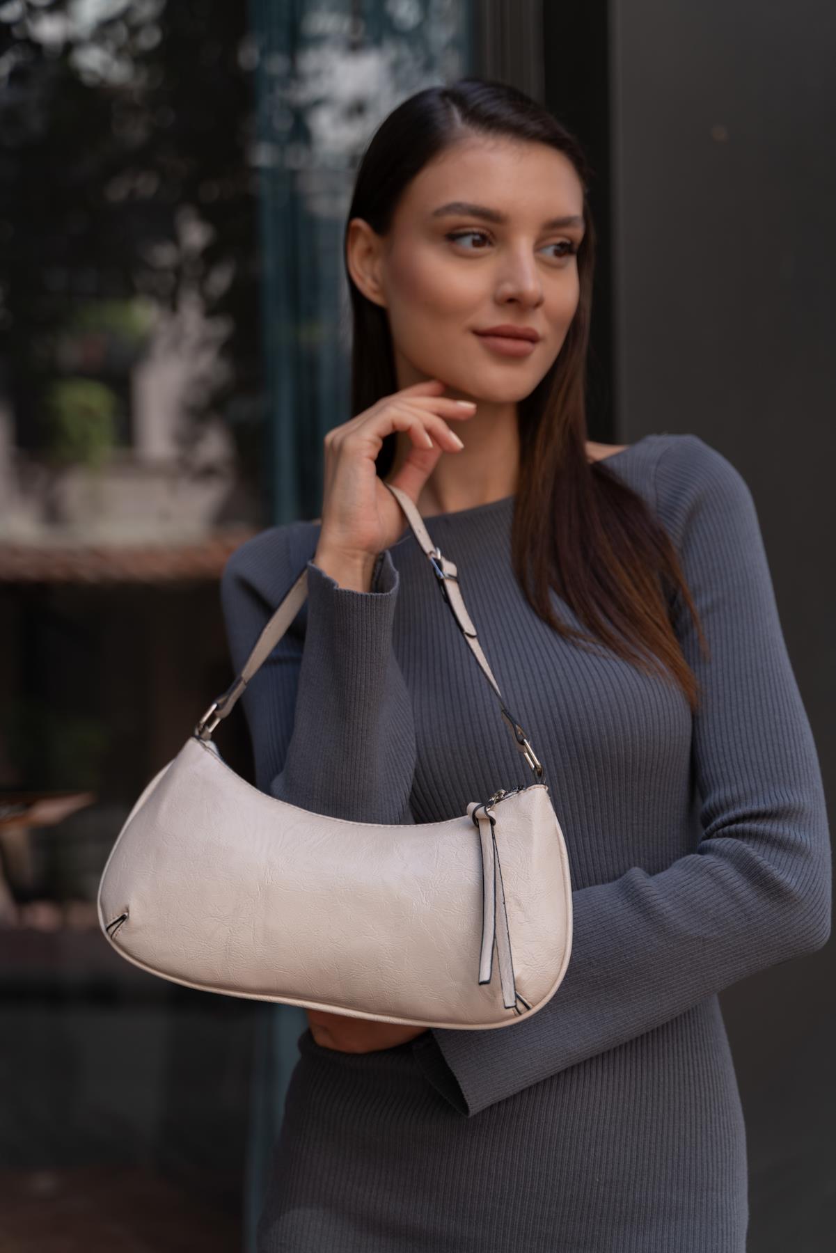 Bej Rugan Kadın Omuz Çantası