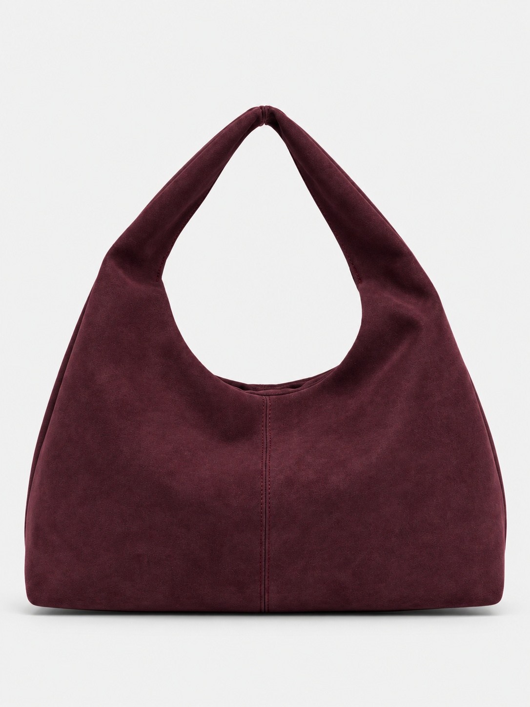 Shopper Omuz Çantası – Yumuşak Form Vintage Model Bordo Süet