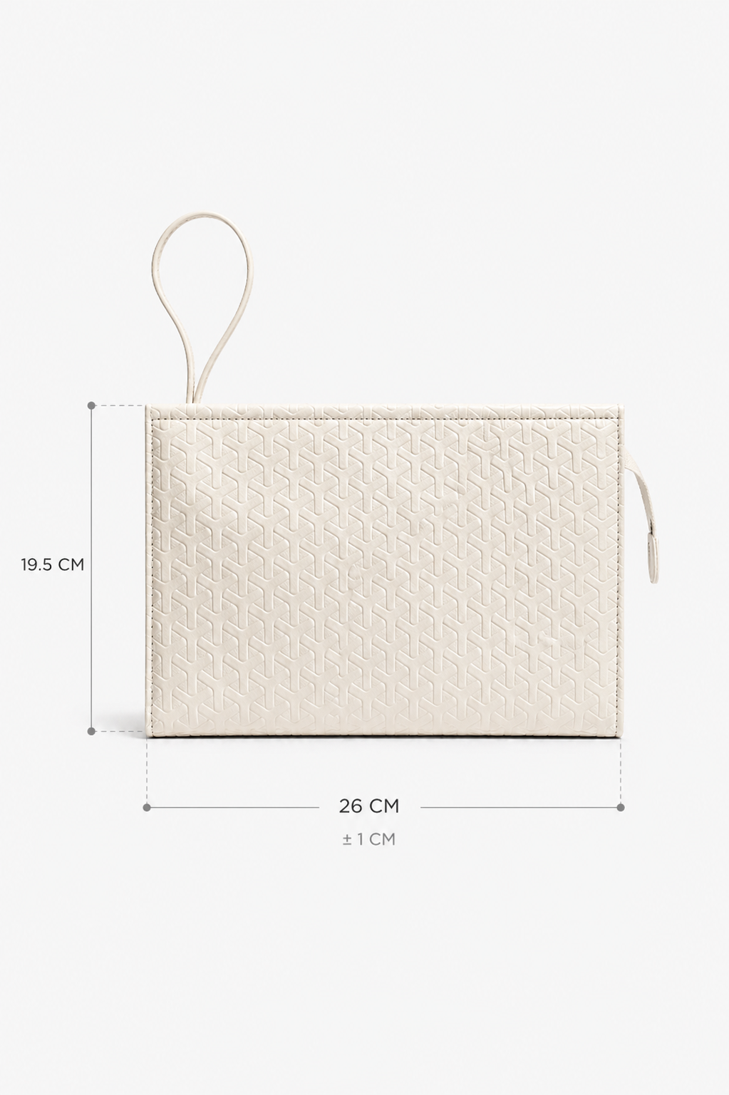 Rugan Dokulu Monogram Desenli El Çantası – Şık & Gece Kombin Uyumlu Clutch Çanta Beyaz