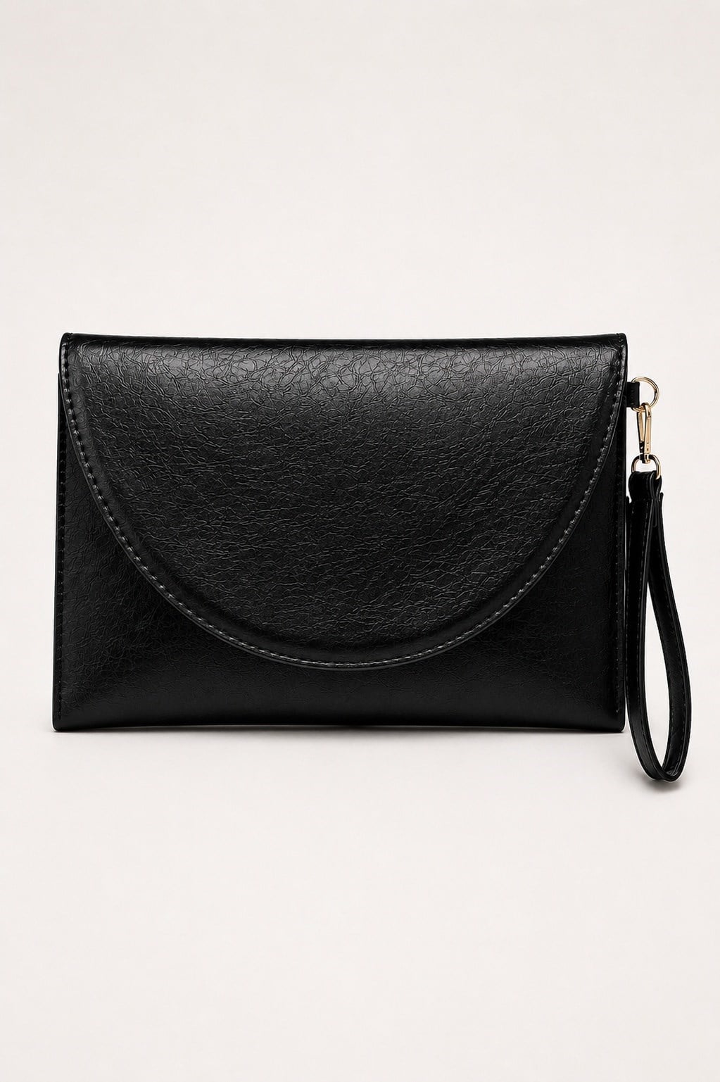 Clutch Çanta Kavis Kapaklı Portföy El Çantası Siyah