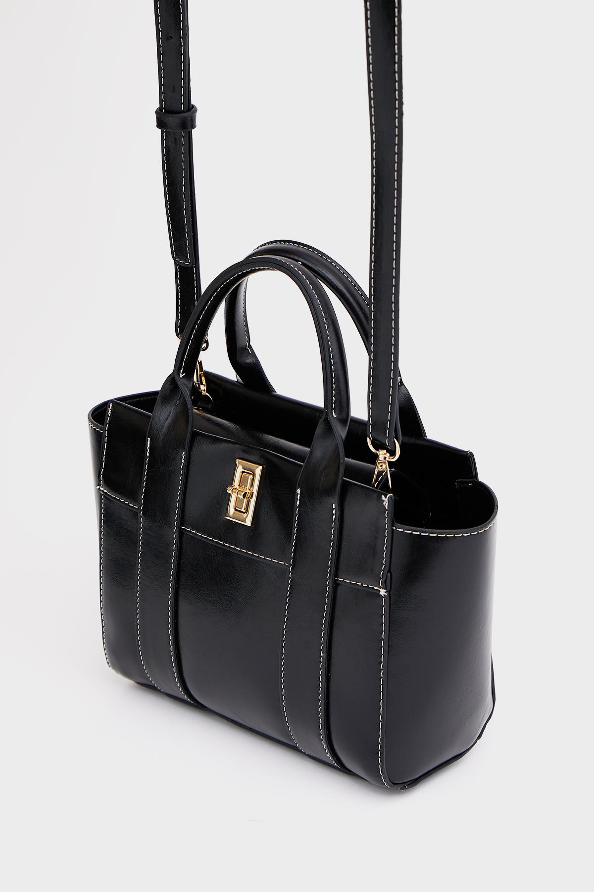 Mini Tote El ve Omuz Çantası Siyah
