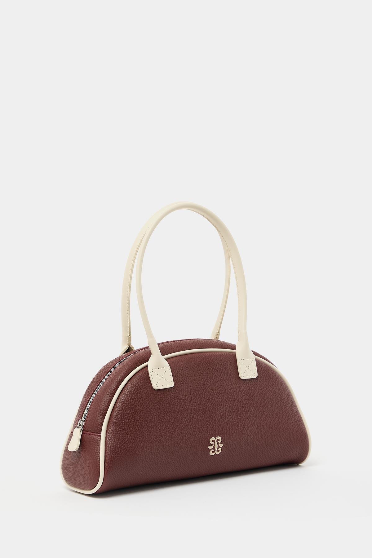 Retro El ve Omuz Çantası Bordo