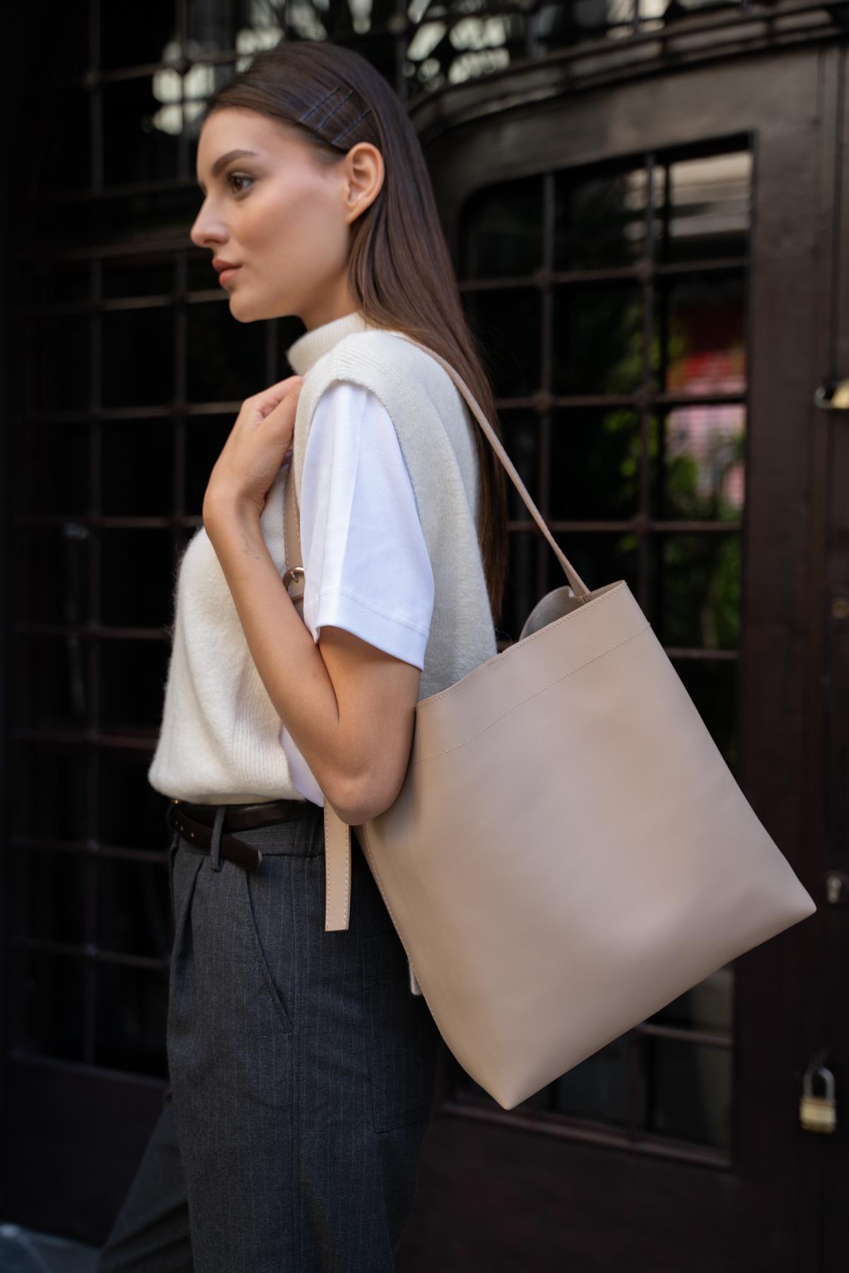 Vizon Kadın Kısa Saplı Shopper Çanta