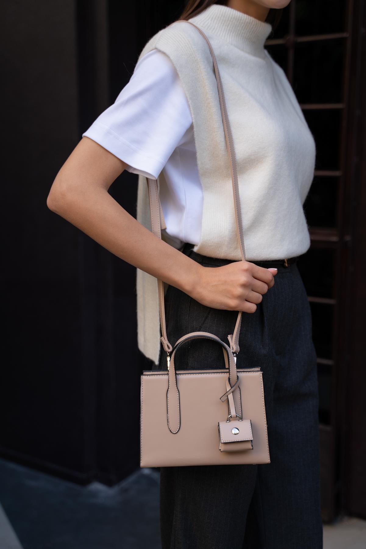 Vizon Kadın Safiano Küçük Shopper Çanta