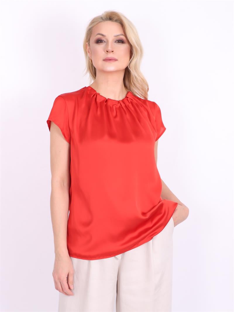 Saten Bluz (Kırmızı)