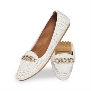 Rollbab White Elegance Kadın Babet Ayakkabı