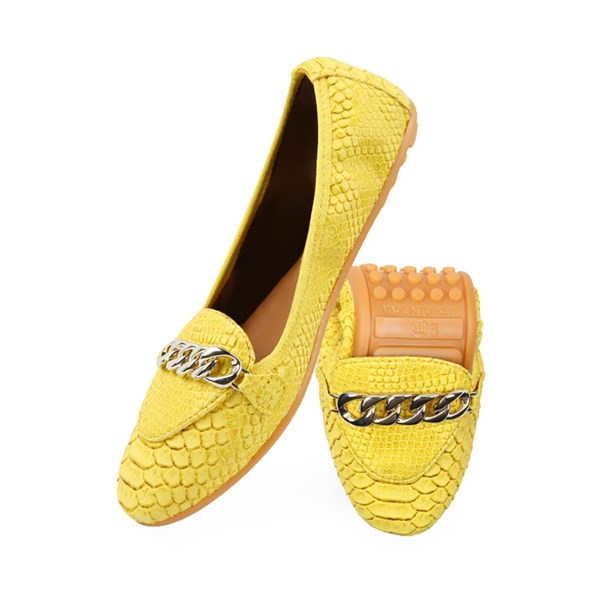Rollbab Yellow Elegance Kadın Katlanabilir Babet Ayakkabı