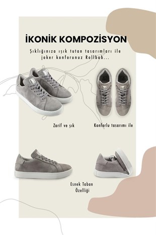Rollbab Gri Sued Complement Sneaker