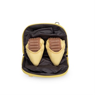 Rollbab Hera Sarı Kadın Katlanabilir Babet Ayakkabı Çanta Set