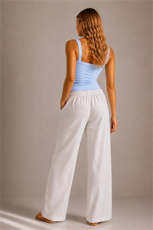  Bebe Mavi Ribana Askılı Top-Slim Fit Kadın Atlet