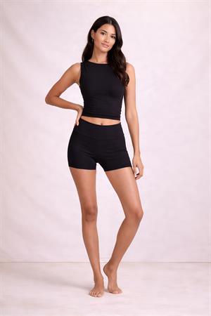  Siyah Moon Viskon Yoga Şort