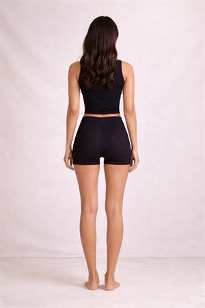  Siyah Moon Viskon Yoga Şort