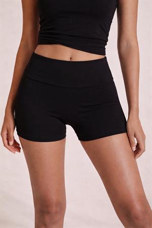  Siyah Moon Viskon Yoga Şort