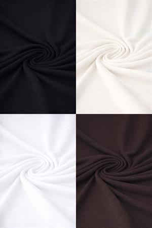 Ekru Asimetrik Yaka Tek Omuz Çift Kat Pamuklu Bluz