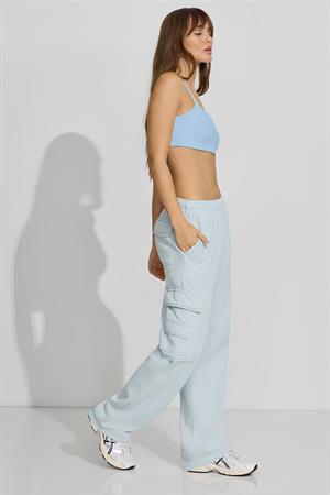 Kadın Bebe Mavi Ip Askılı Pamuklu Crop Büstiyer Üst