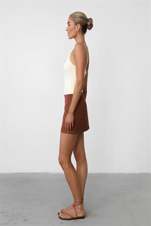 Ekru Ince Askılı Bluz