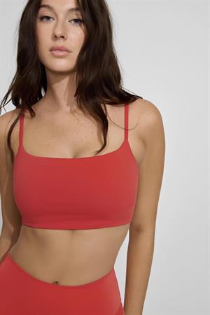 Kadın Kırmızı Ip Askılı Pamuklu Crop Büstiyer Üst