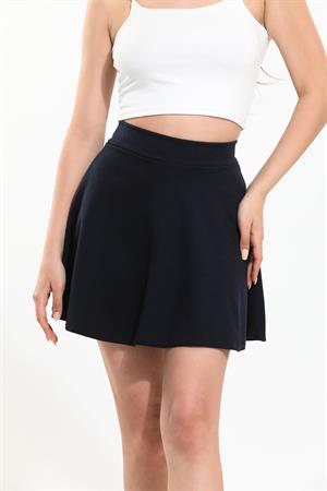 Kadın Lacivert Kloş Mini Etek
