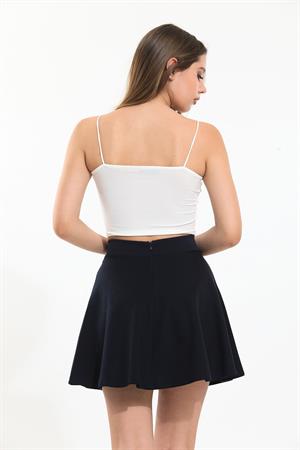 Kadın Lacivert Kloş Mini Etek