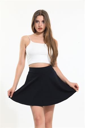 Kadın Lacivert Kloş Mini Etek