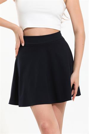 Kadın Lacivert Kloş Mini Etek