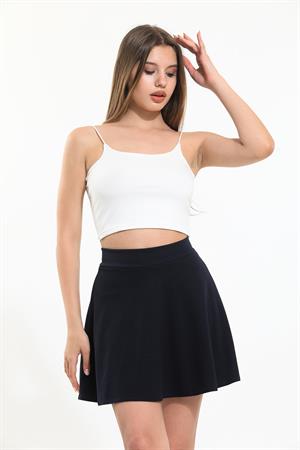 Kadın Lacivert Kloş Mini Etek